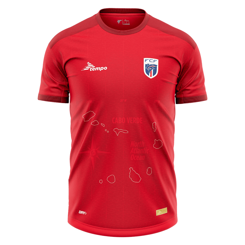 Camiseta de fútbol de la tercera equipación de Cabo Verde 2025, roja