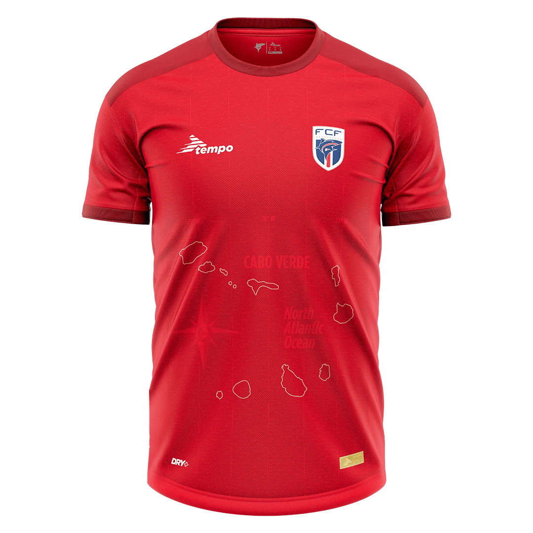Camiseta de fútbol de la tercera equipación de Cabo Verde 2025, roja