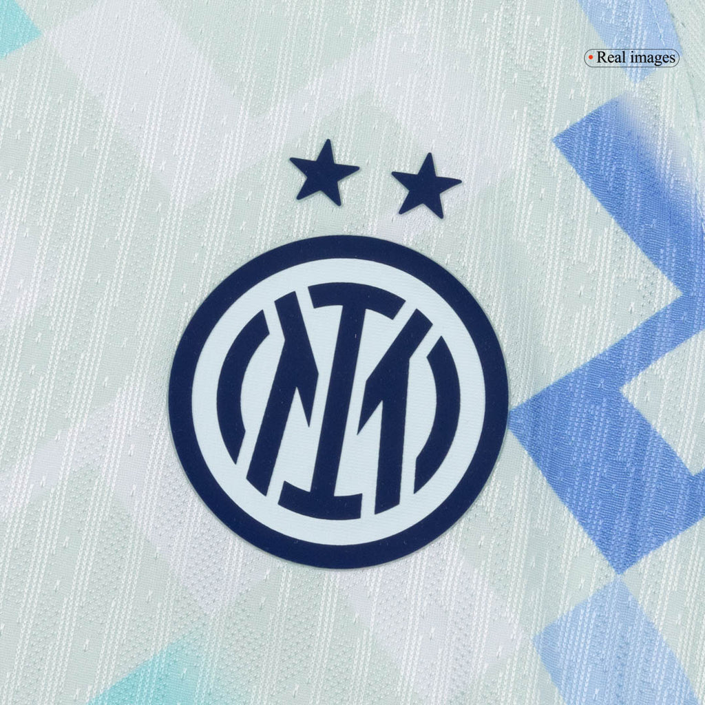 Camiseta de fútbol visitante auténtica del Inter de Milán DUMFRIES #2 2025/26 Azul