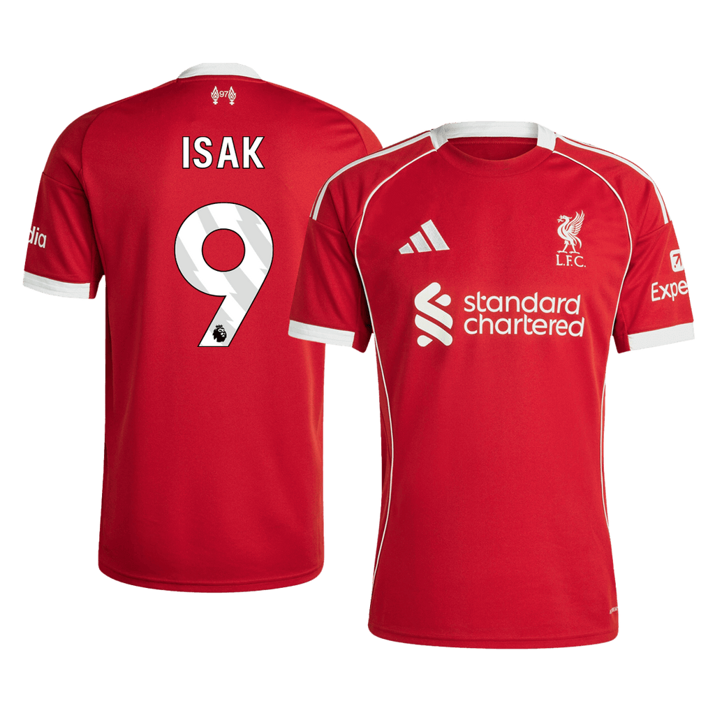 Liverpool ISAK #9 Home Soccer Jersey 2025/26 - Football Shirt | SmartJerseys | Official Quality