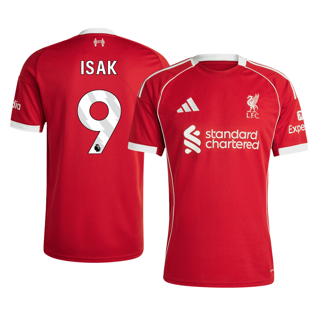 Liverpool ISAK #9 Home Soccer Jersey 2025/26 - Football Shirt | SmartJerseys | Official Quality