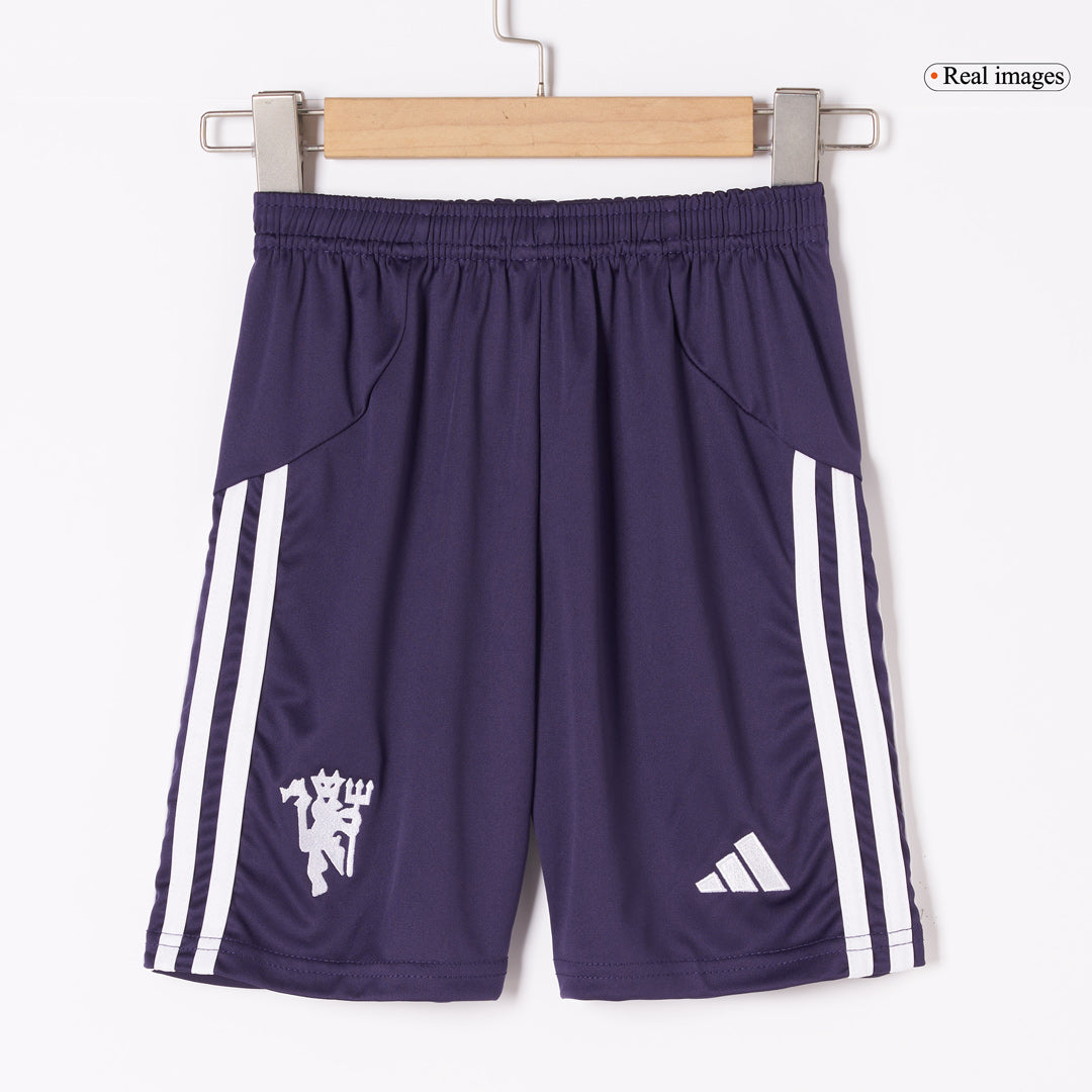 Manchester United Away Soccer Jersey Kit 2025/26 Kids(Jersey+Shorts)