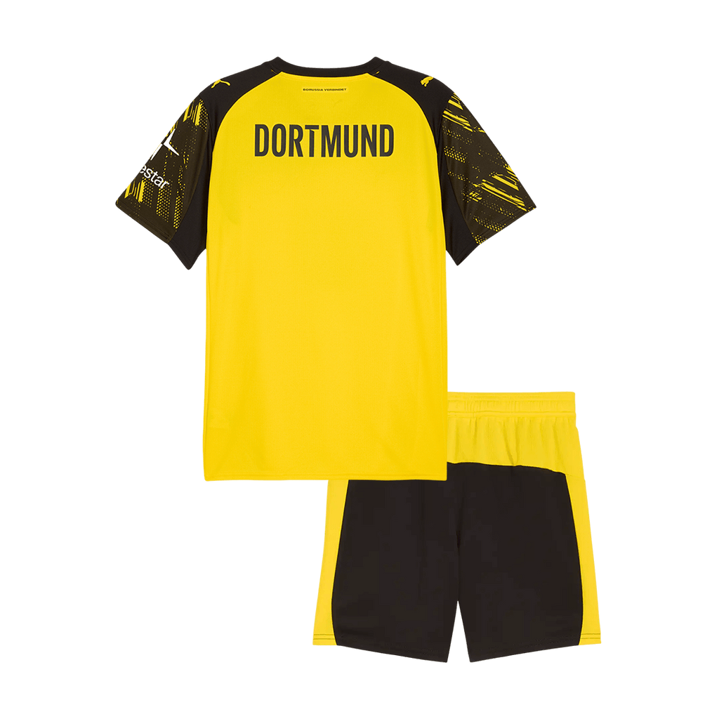 25/26 Kid's Borussia Dortmund Home Soccer Jersey Kit(Jersey+Shorts) Yellow
