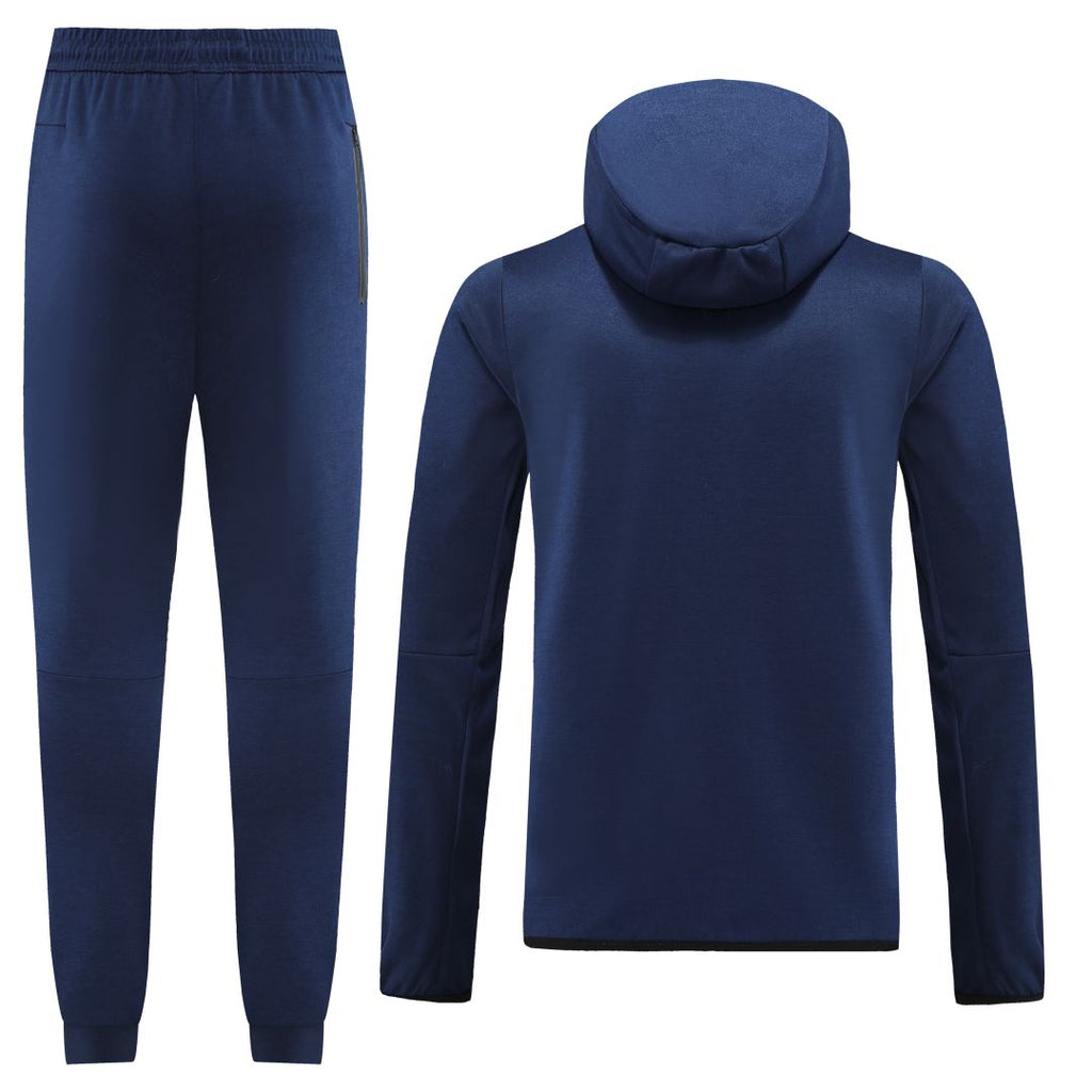 Kit de entrenamiento con capucha personalizable (chaqueta y pantalón) azul marino