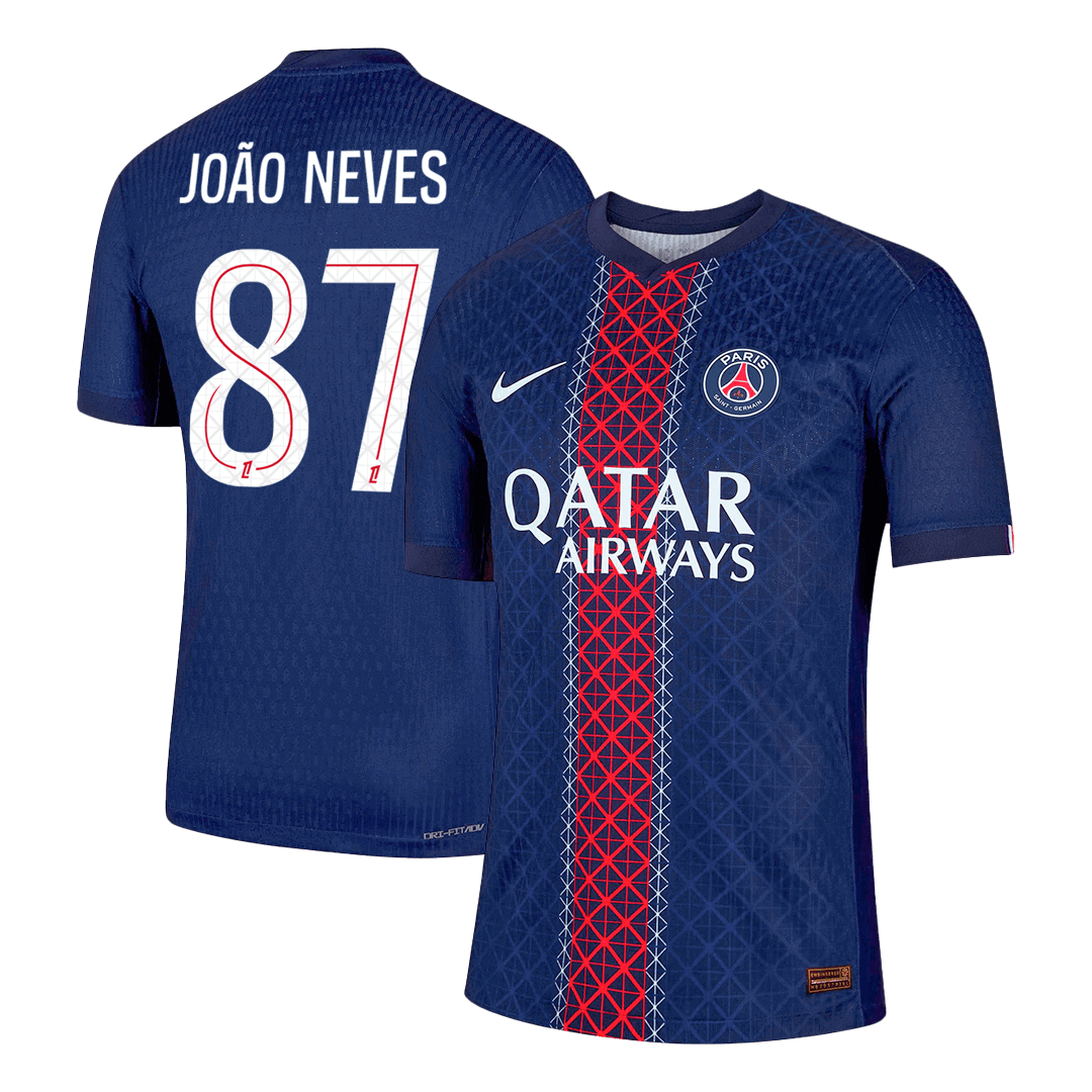 JOÃO NEVES #87 Authentic PSG Home Soccer Jersey 2025/26 Navy - Football Shirt | SmartJerseys | Official Quality
