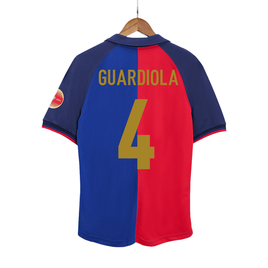 Barcelona GUARDIOLA #4 Home Soccer Jersey Retro 1999/00 - 100th Anniversary - Football Shirt | SmartJerseys | Official Quality