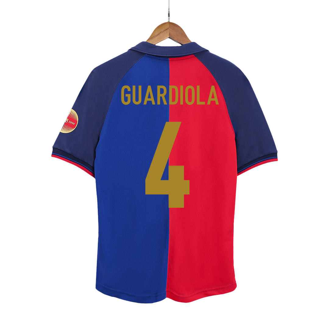 Barcelona GUARDIOLA #4 Home Soccer Jersey Retro 1999/00 - 100th Anniversary - Football Shirt | SmartJerseys | Official Quality