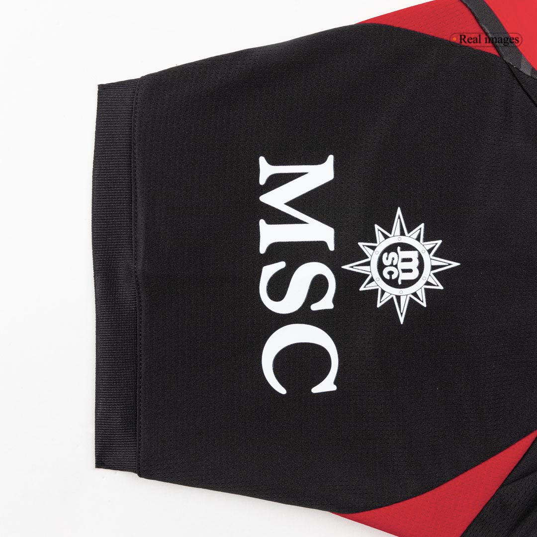 Tenue domicile de l'AC Milan (maillot + short + chaussettes) 2025/26 Rouge et Noir