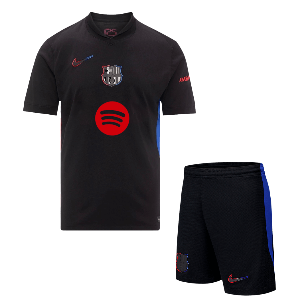 Barcelona Away Soccer Jersey Kit 2024/25 (Jersey+Shorts)- Spotify Logo Without Text - Football Shirt | SmartJerseys | Official Quality