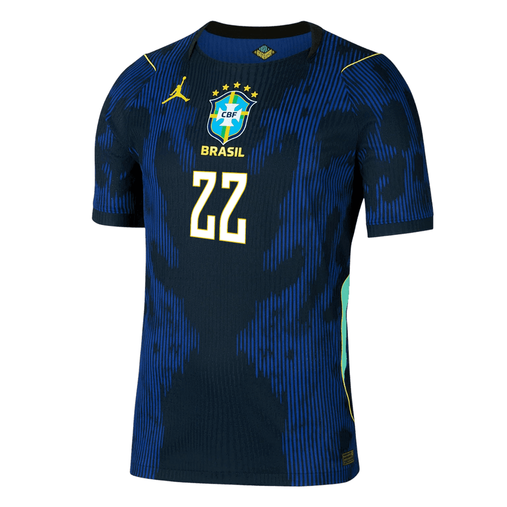 JOÃO PEDRO #22 Player Version Brazil Away Soccer Jersey World Cup 2026 Navy