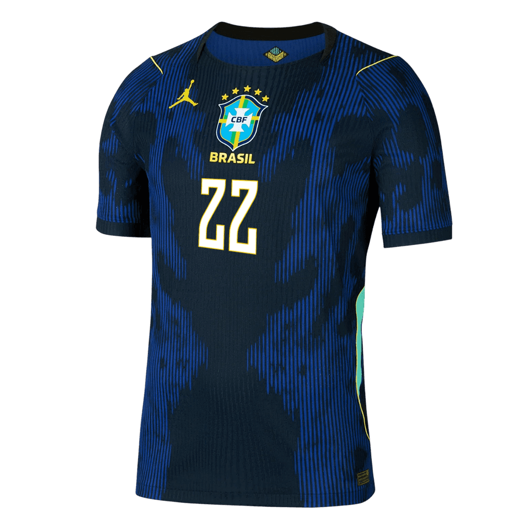 JOÃO PEDRO #22 Player Version Brazil Away Soccer Jersey World Cup 2026 Navy