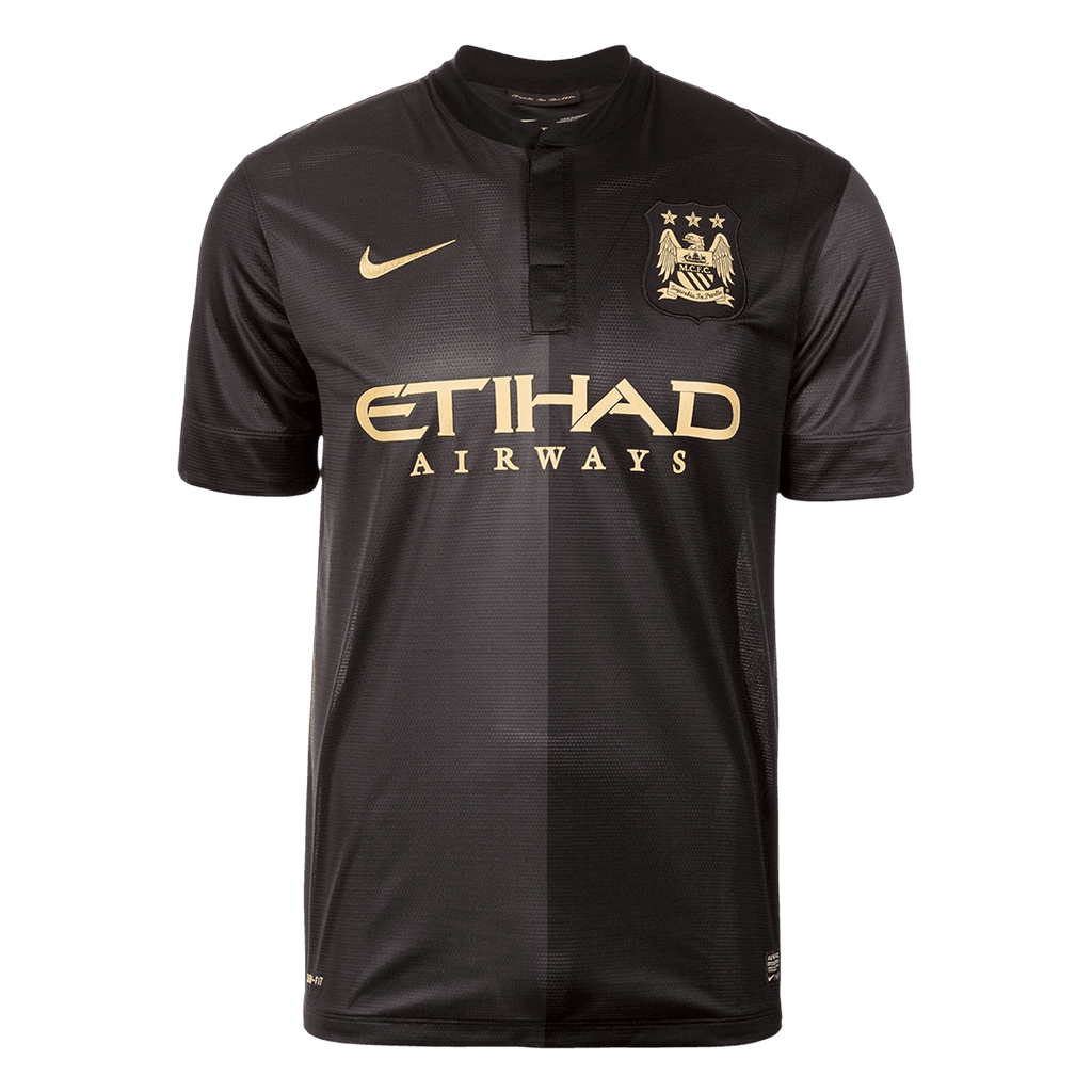 Men Retro Fan Version 2013/14 Manchester City Away Soccer Jersey Black
