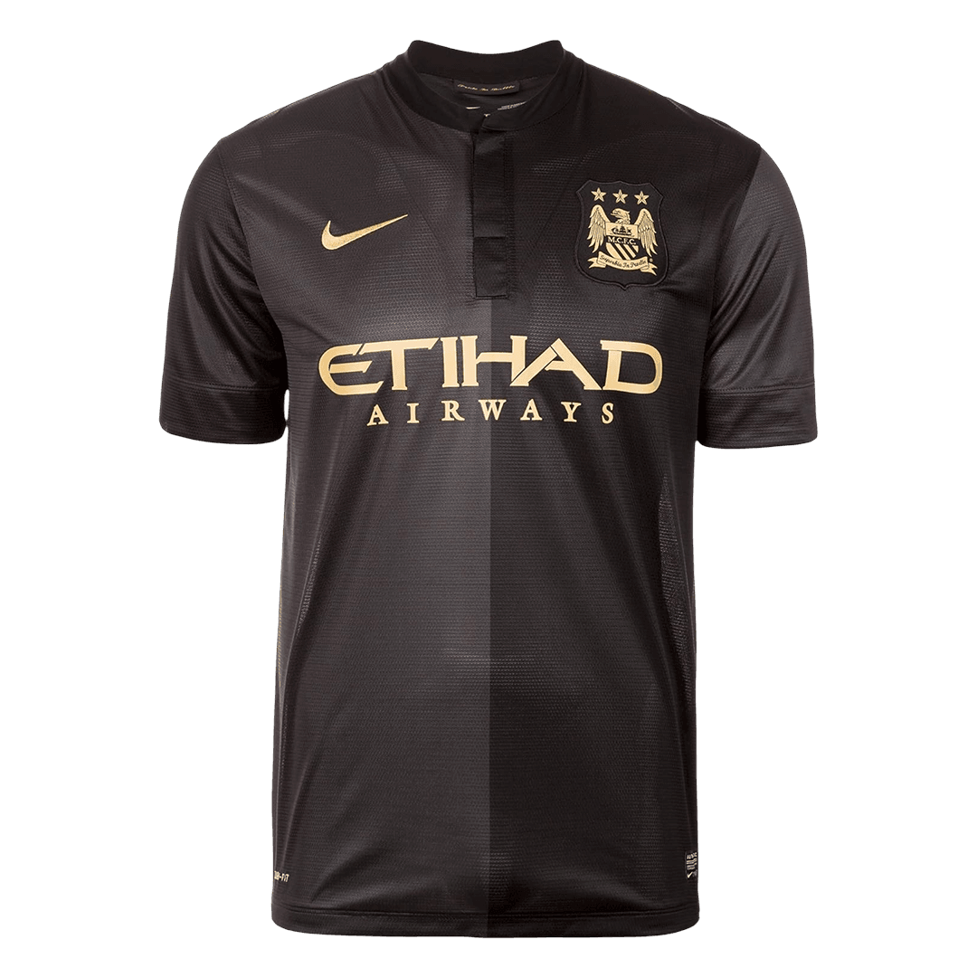 Men Retro Fan Version 2013/14 Manchester City Away Soccer Jersey Black