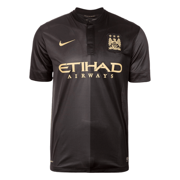 Men Retro Fan Version 2013/14 Manchester City Away Soccer Jersey Black