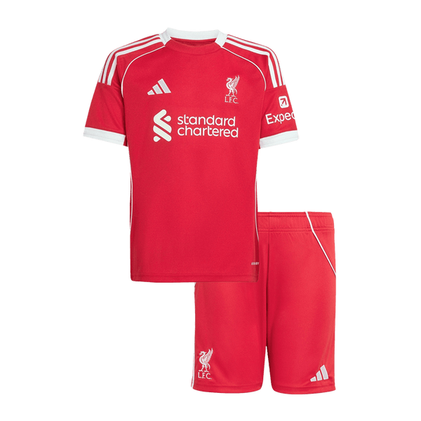 Liverpool Home Soccer Jersey Kit 2025/26 Kids(Jersey+Shorts) - Football Shirt | SmartJerseys | Official Quality