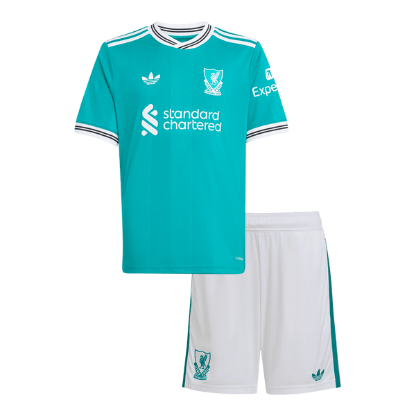 25/26  Kid's Liverpool Third Kit(Jersey+Shorts) Green - Football Shirt | SmartJerseys | Official Quality