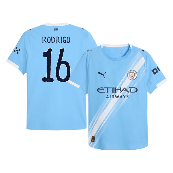 Manchester City RODRIGO #16 Home Soccer Jersey Authentic 2025/26 - Club World Cup - Football Shirt | SmartJerseys | Official Quality