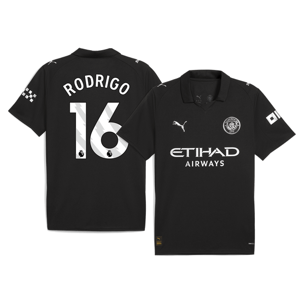 RODRIGO #16 Manchester City Away Soccer Jersey 2025/26 Black - Football Shirt | SmartJerseys | Official Quality