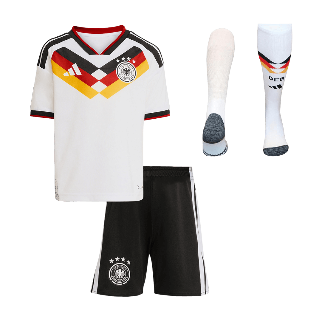Kid's Germany Home Soccer Jersey Kit(Jersey+Shorts+Socks) World Cup 2026 White - Football Shirt | SmartJerseys | Official Quality