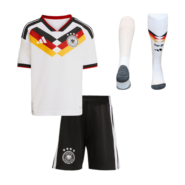 Kid's Germany Home Soccer Jersey Kit(Jersey+Shorts+Socks) World Cup 2026 White - Football Shirt | SmartJerseys | Official Quality