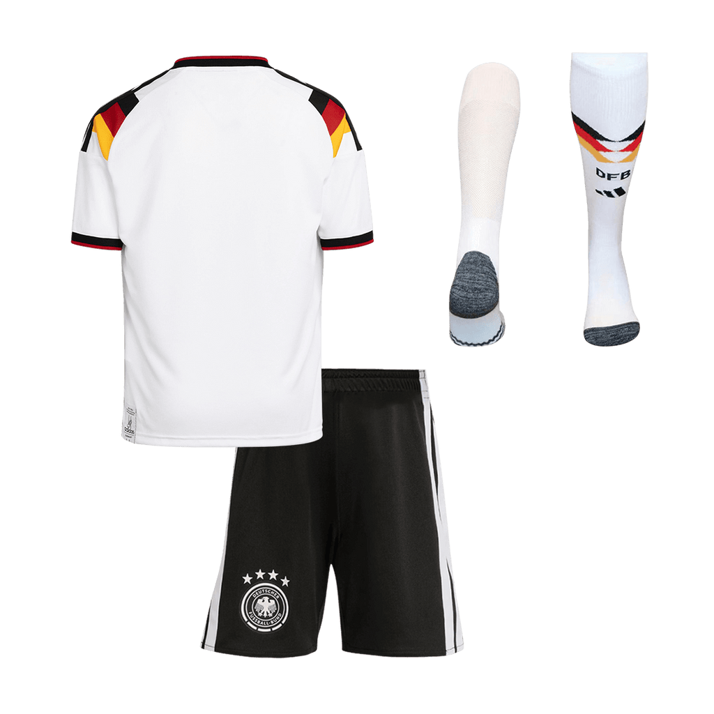 Kid's Germany Home Soccer Jersey Kit(Jersey+Shorts+Socks) World Cup 2026 White