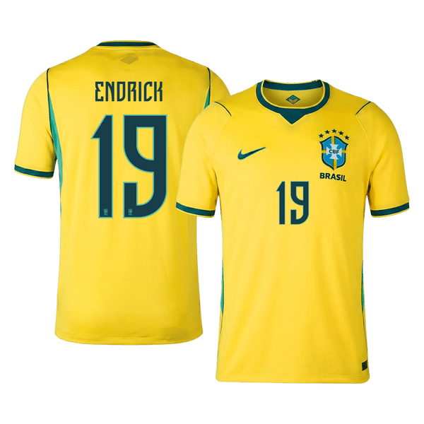 ENDRICK #19 Brazil Home Soccer Jersey World Cup 2026 Yellow - yellow front view - SmartJerseys