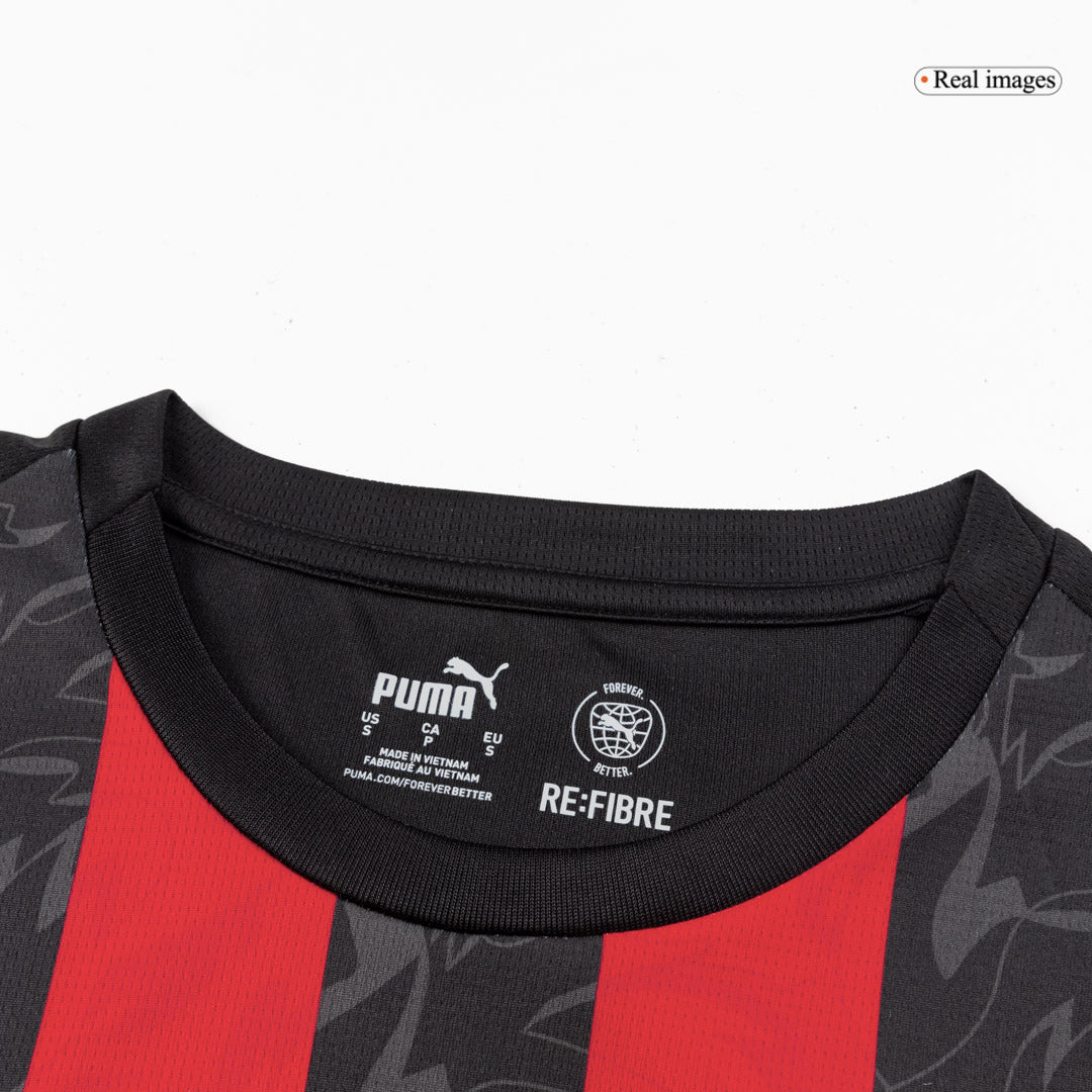 Tenue domicile de l'AC Milan (maillot + short + chaussettes) 2025/26 Rouge et Noir