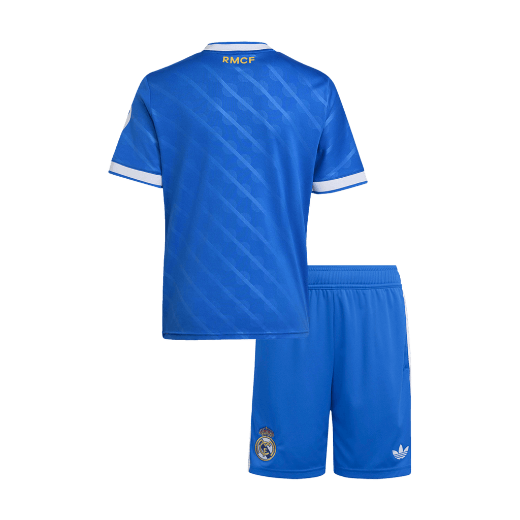 Kid's Real Madrid Third Away Soccer Jersey Kit(Jersey+Shorts) 25/26 Blue