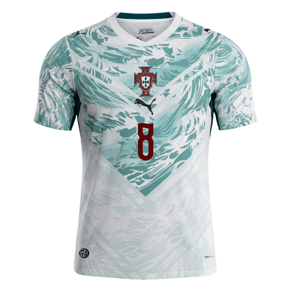 B.FERNANDES #8 Portugal Away Soccer Jersey World Cup 2026 White&Green