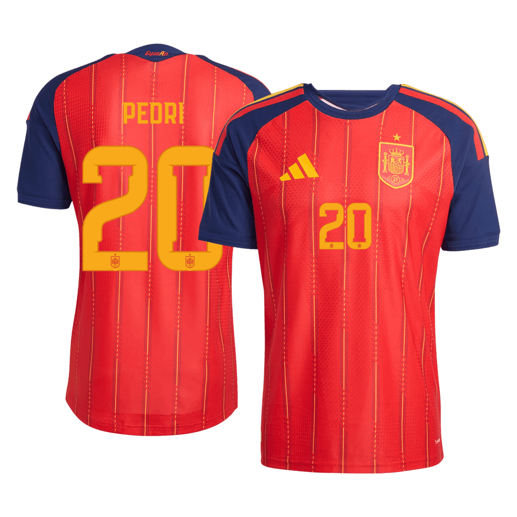 PEDRI #20 Men Player Version Spain Home Soccer Jersey World Cup 2026 Red
