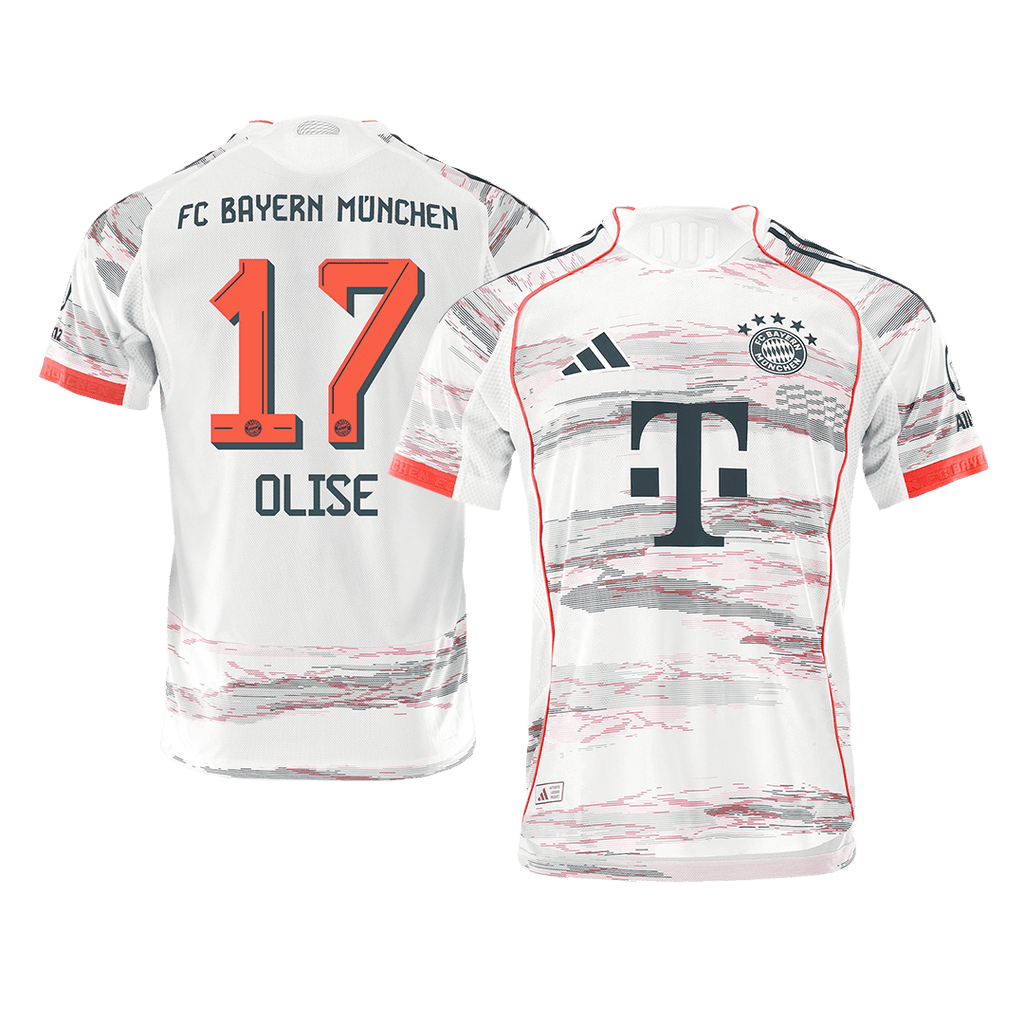 OLISE #17 Authentic Bayern Munich Away Soccer Jersey 2025/26 White - Football Shirt | SmartJerseys | Official Quality