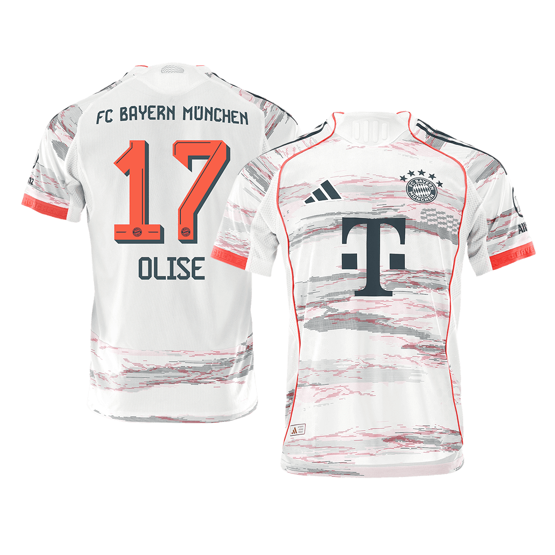 OLISE #17 Authentic Bayern Munich Away Soccer Jersey 2025/26 White - Football Shirt | SmartJerseys | Official Quality