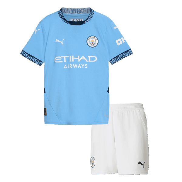 Manchester City Home Jersey Kit 2024/25 Kids(Jersey+Shorts) - Football Shirt | SmartJerseys | Official Quality
