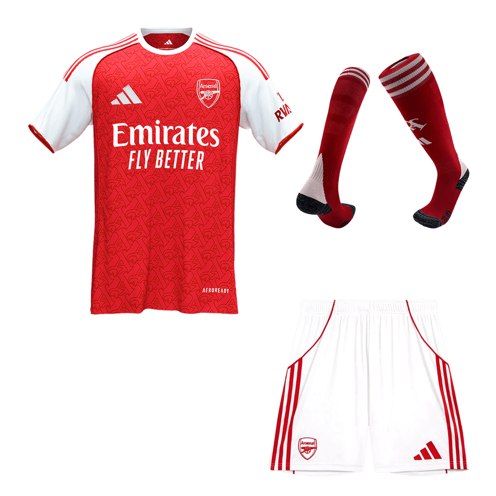 Arsenal Home Soccer Jersey Kit(Jersey+Shorts+Socks) 2025/26 Red - Football Shirt | SmartJerseys | Official Quality