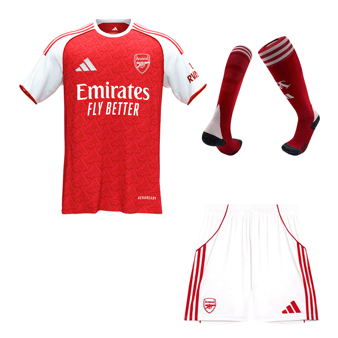 Arsenal Home Soccer Jersey Kit(Jersey+Shorts+Socks) 2025/26 Red - Football Shirt | SmartJerseys | Official Quality