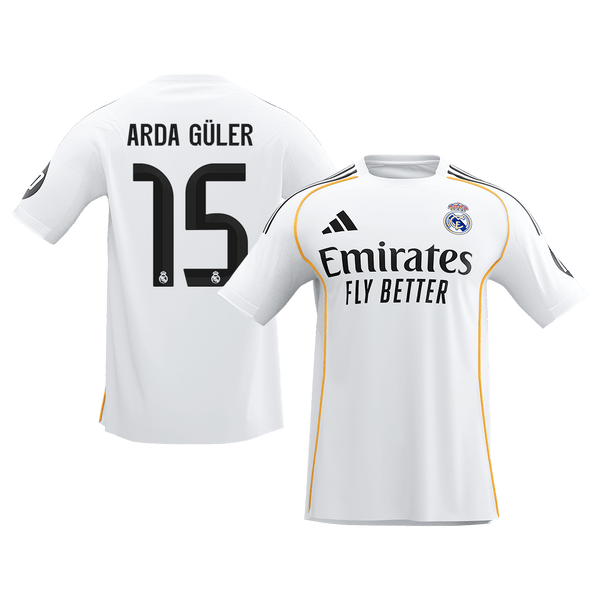 Real Madrid ARDA GÜLER #15 Home Soccer Jersey 2025/26 - Football Shirt | SmartJerseys | Official Quality