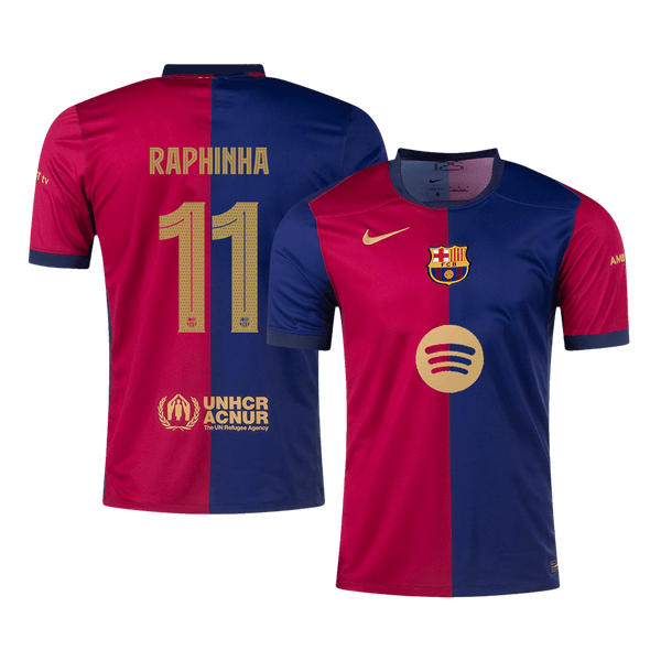 Barcelona RAPHINHA #11 Home Soccer Jersey 2024/25 - UCL Edition(Spotify Logo Without Text) - Football Shirt | SmartJerseys | Official Quality