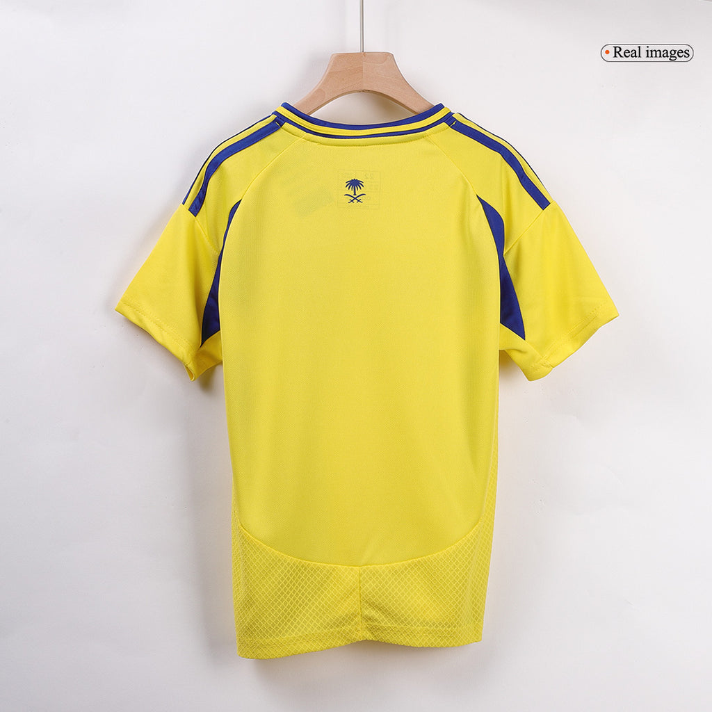 Camiseta de fútbol local Al Nassr RONALDO #7 2024/25 para niños (camiseta y pantalones cortos)
