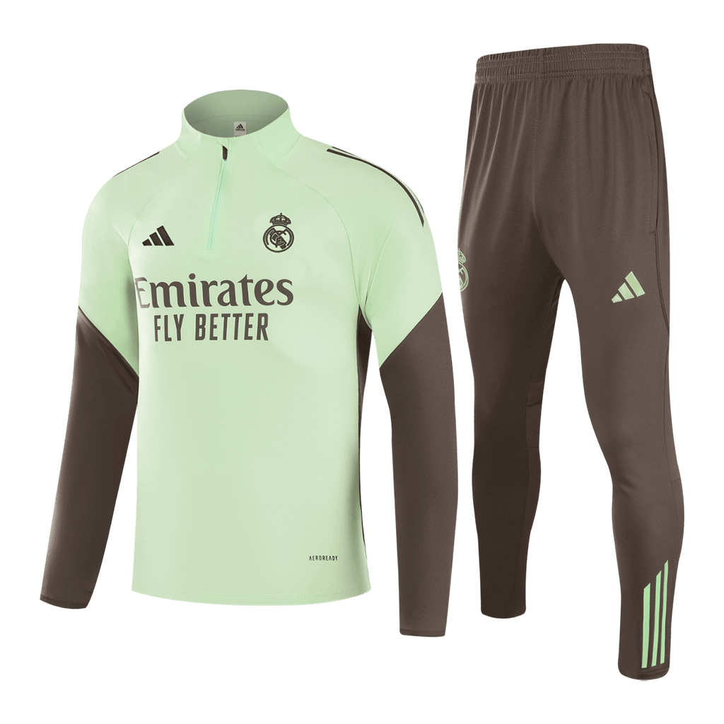 Real Madrid Sweatshirt Kit 2025/26 - Green (Top+Pants) - Football Shirt | SmartJerseys | Official Quality
