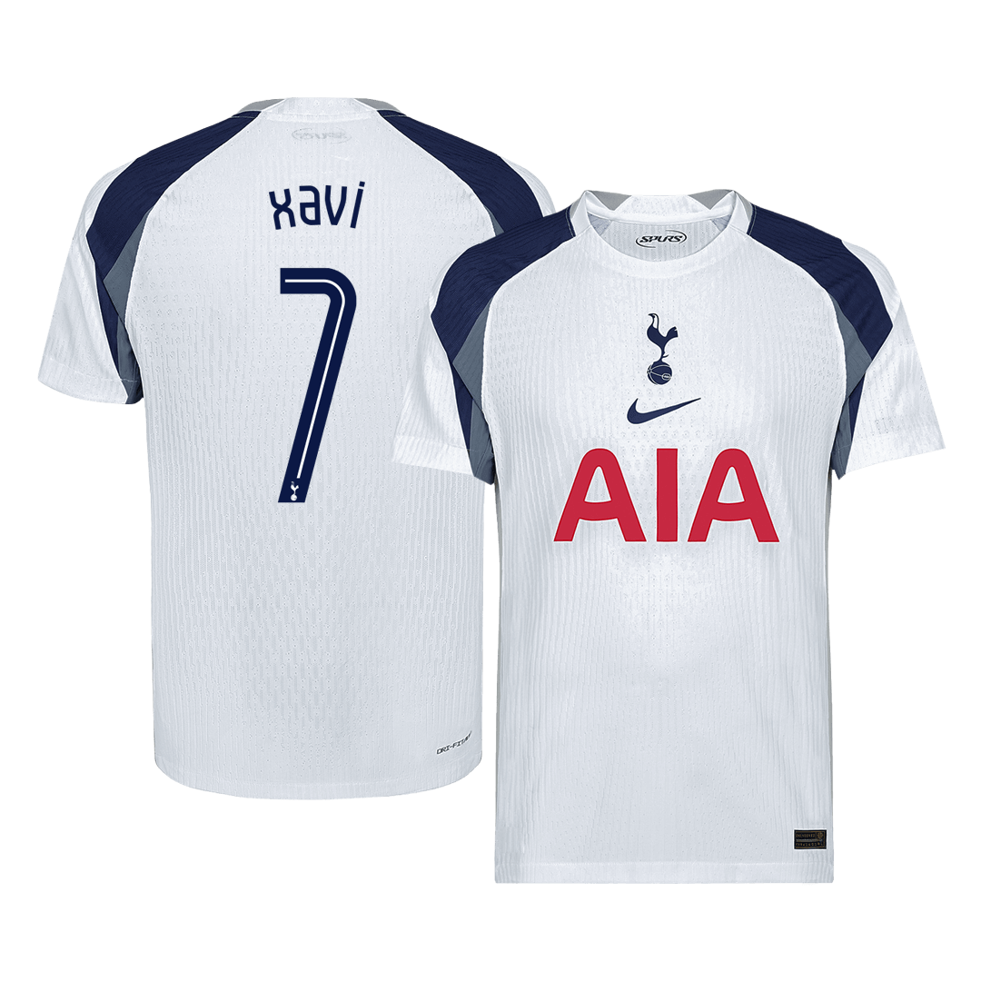 XAVI #7 Authentic Tottenham Hotspur Home Soccer Jersey 2025/26 White - UCL - Football Shirt | SmartJerseys | Official Quality