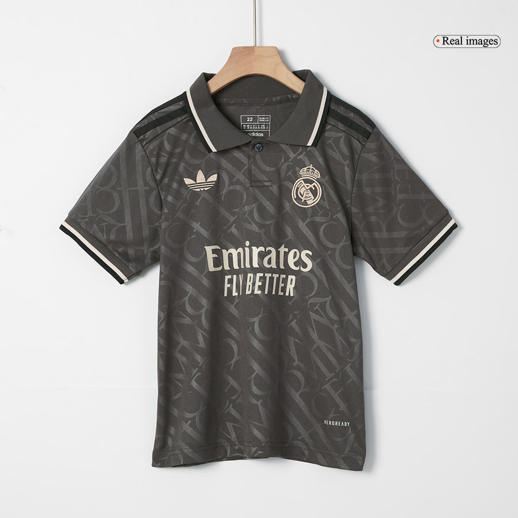 Real Madrid Third Away Soccer Jersey Kit 2024/25 Kids(Jersey+Shorts)