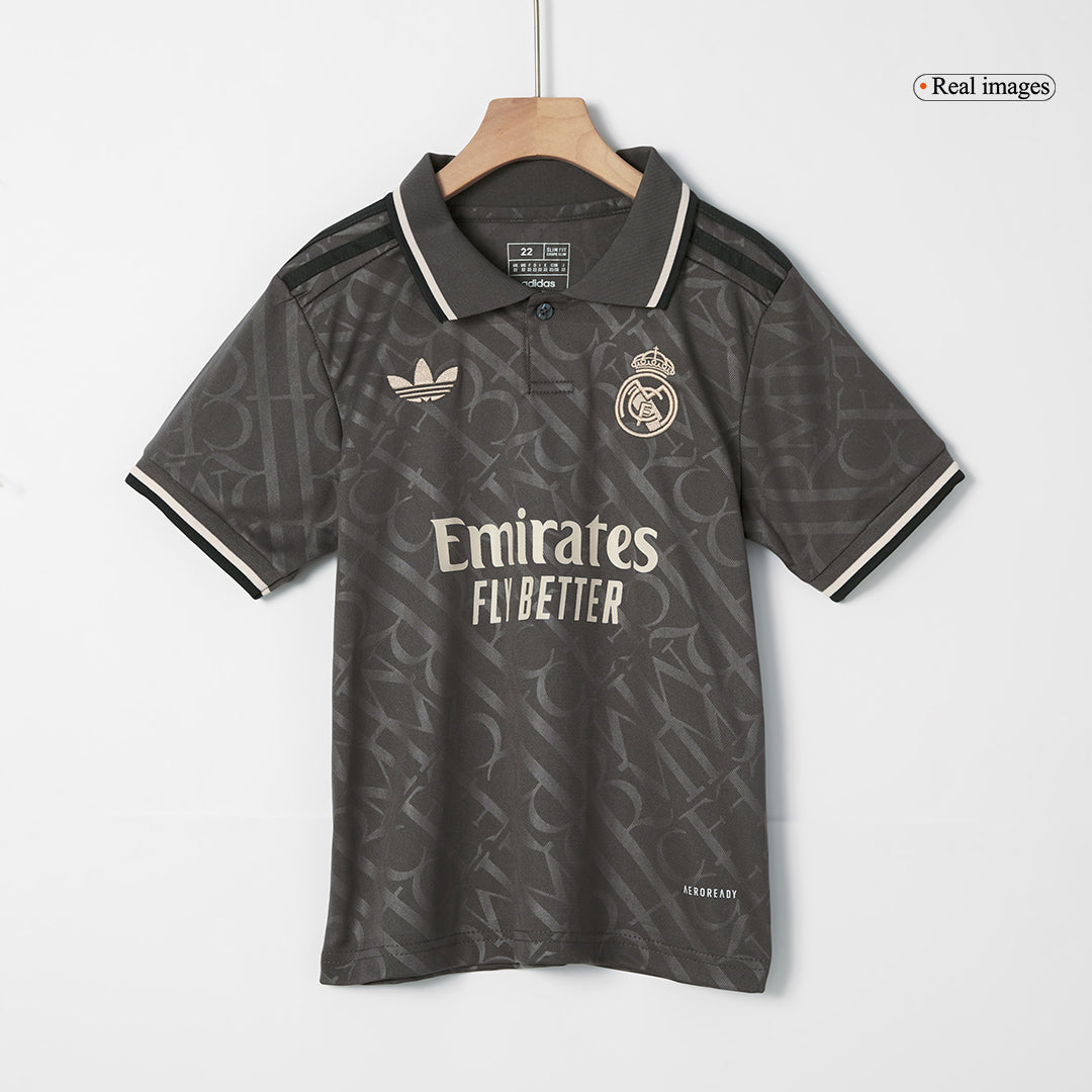 Real Madrid Third Away Soccer Jersey Kit 2024/25 Kids(Jersey+Shorts)