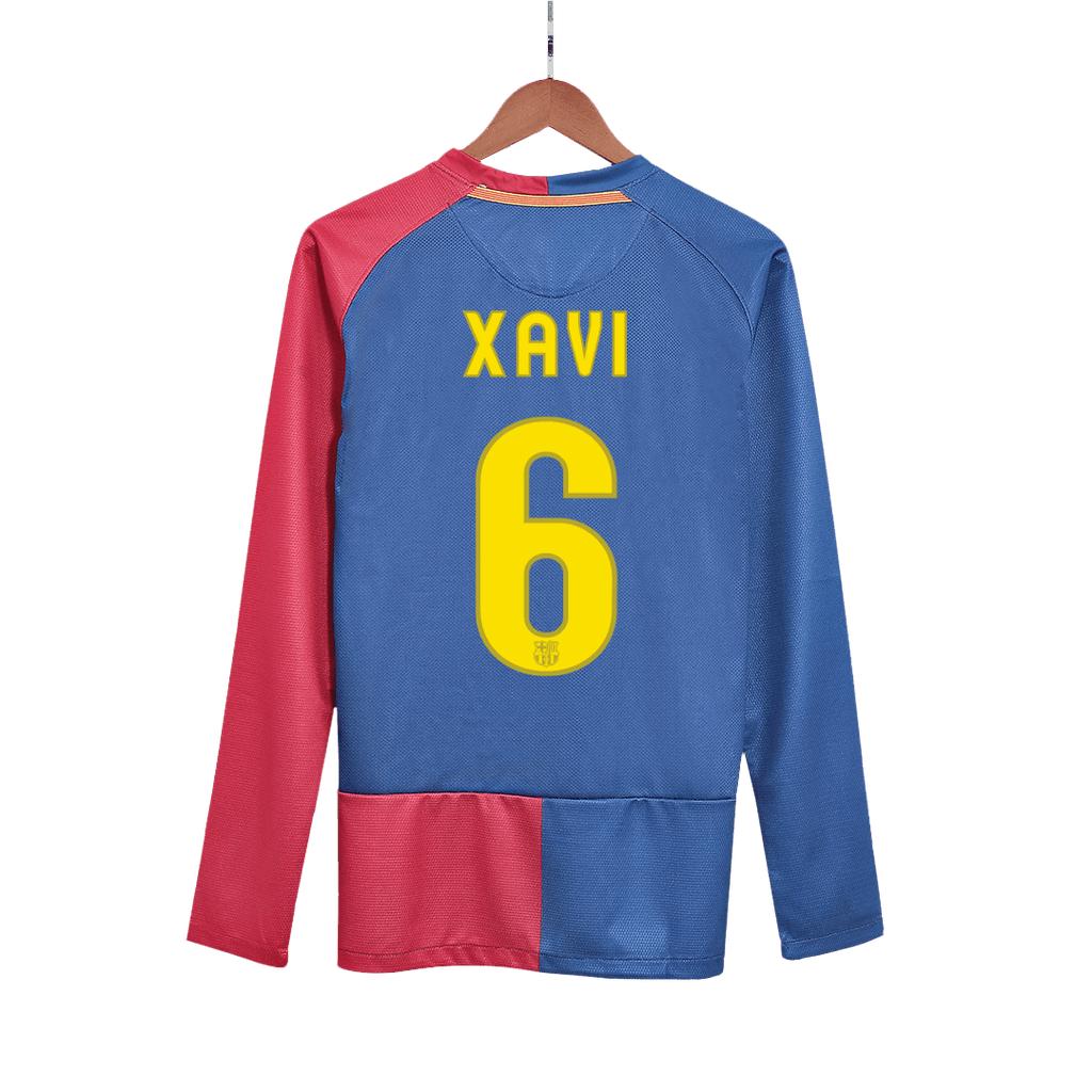 Barcelona XAVI #6 Home Soccer Jersey Retro 2008/09 - Long Sleeve (UCL Final) - Football Shirt | SmartJerseys | Official Quality