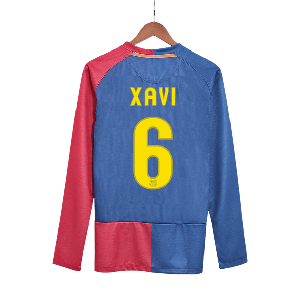 Barcelona XAVI #6 Home Soccer Jersey Retro 2008/09 - Long Sleeve (UCL Final) - Football Shirt | SmartJerseys | Official Quality