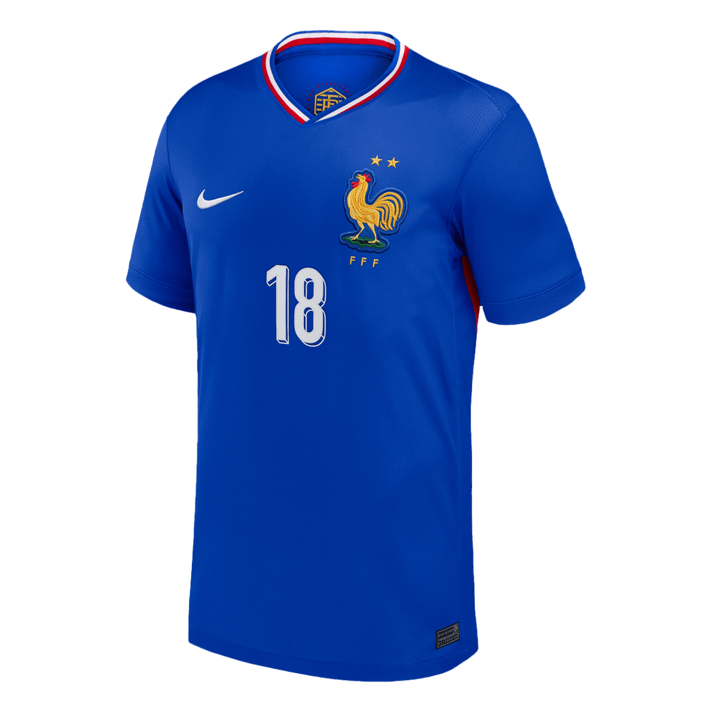 Camiseta Futbol NKUNKU #18 Francia Eurocopa Local 2024 Azul 
