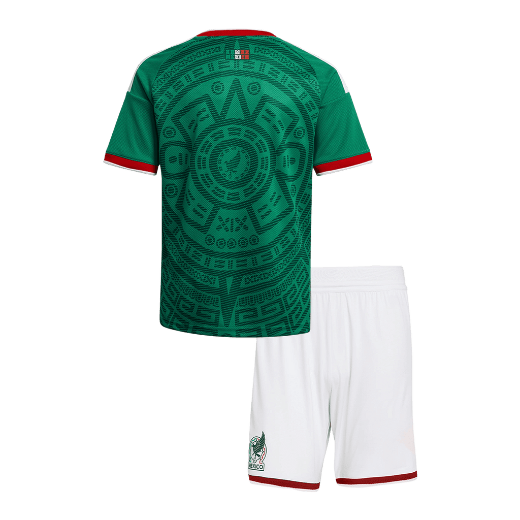 Camiseta de fútbol local de México para niños (camiseta y pantalones cortos) 25/26 verde
