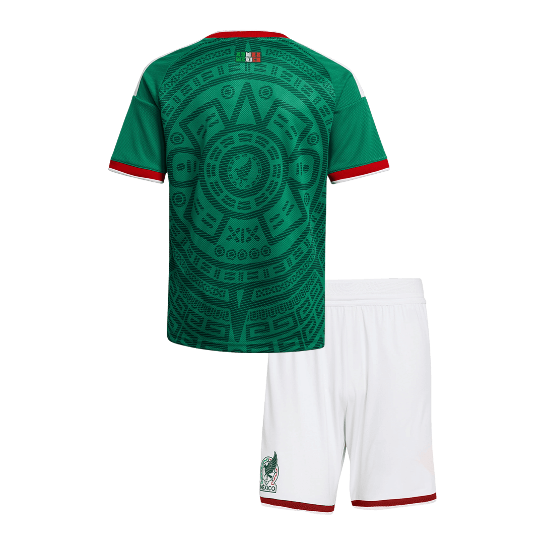 Camiseta de fútbol local de México para niños (camiseta y pantalones cortos) 25/26 verde
