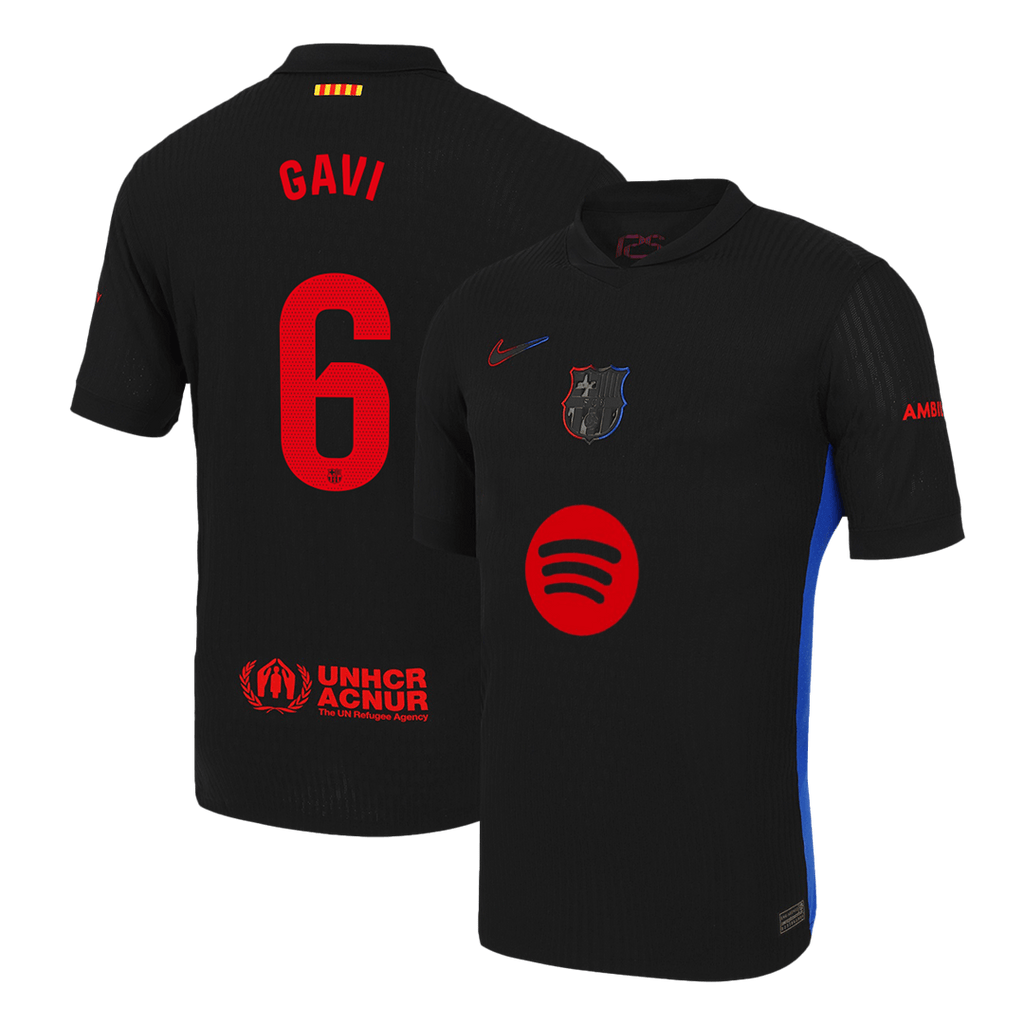 Barcelona GAVI #6 Away Soccer Jersey Authentic 2024/25 - Spotify Logo Without Text - Football Shirt | SmartJerseys | Official Quality