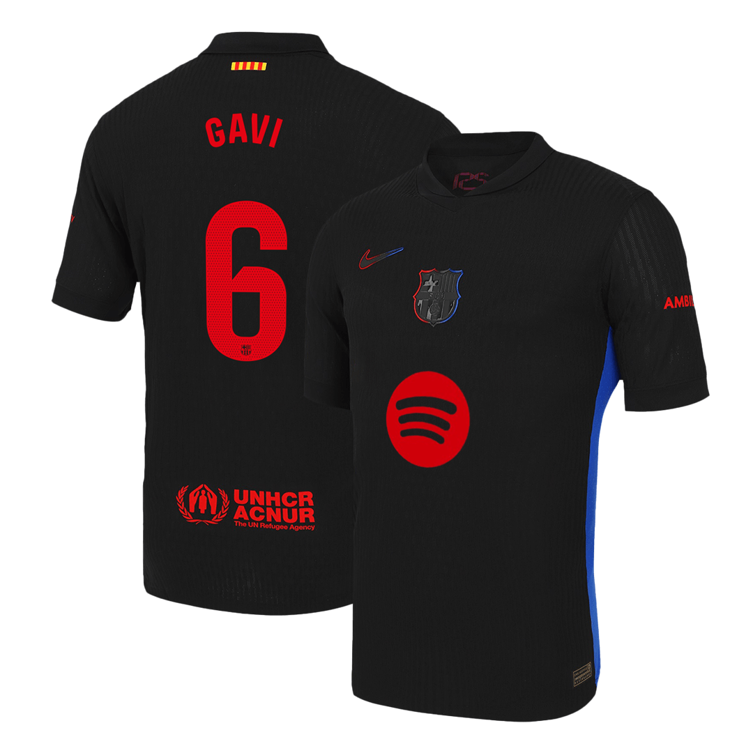 Barcelona GAVI #6 Away Soccer Jersey Authentic 2024/25 - Spotify Logo Without Text - Football Shirt | SmartJerseys | Official Quality