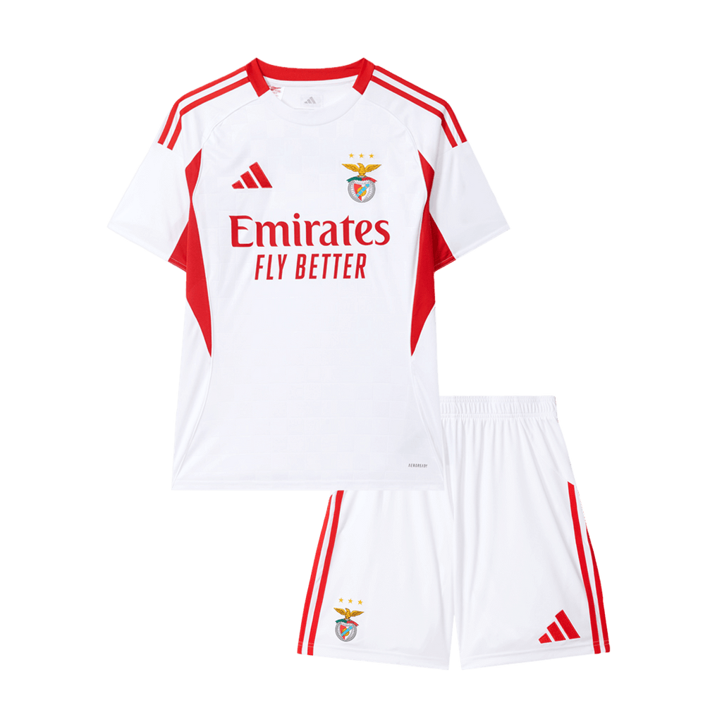 Kid's Benfica Third Away Soccer Jersey Kit 25/26 White - Football Shirt | SmartJerseys | Official Quality